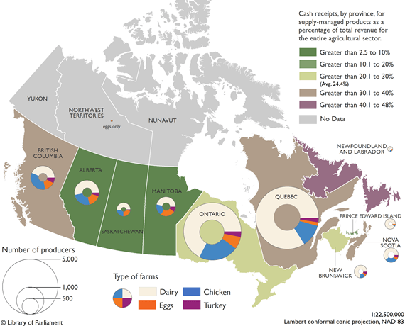 Example of a map created by Library of Parliament staff