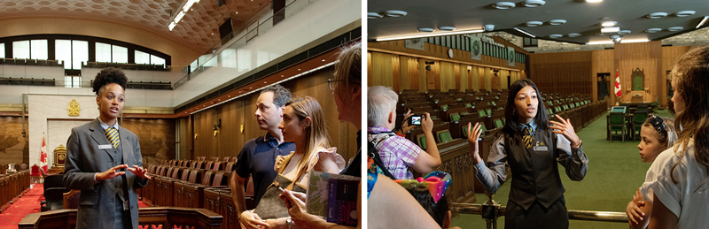Images de visites guid&eacute;es des chambres du S&eacute;nat et de la Chambre des communes