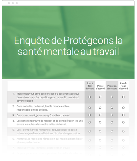 Extrait du sondage sur un milieu de travail sain