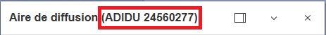 Image partielle d’une aire de diffusion spécifique, avec l’identificateur unique mis en évidence.