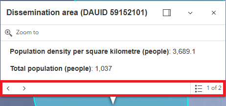 Partial image of a location selection, with arrows highlighted.